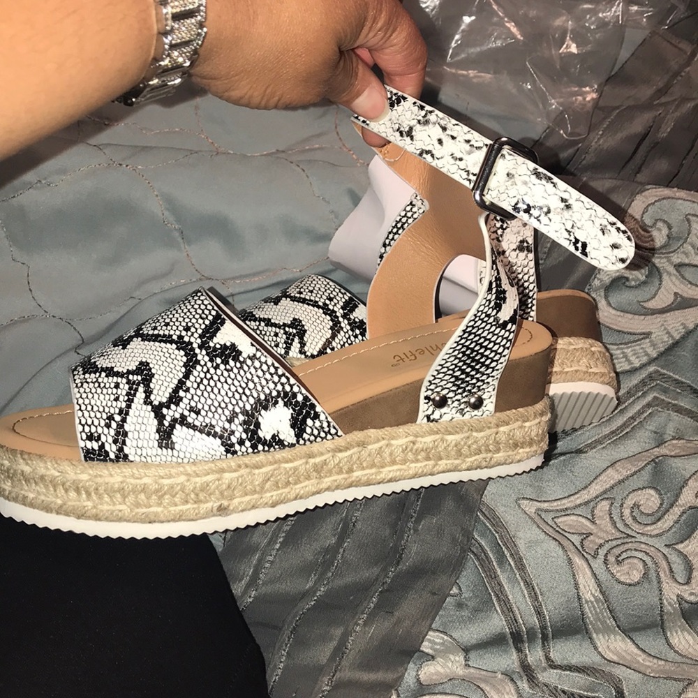 Snake print sandals